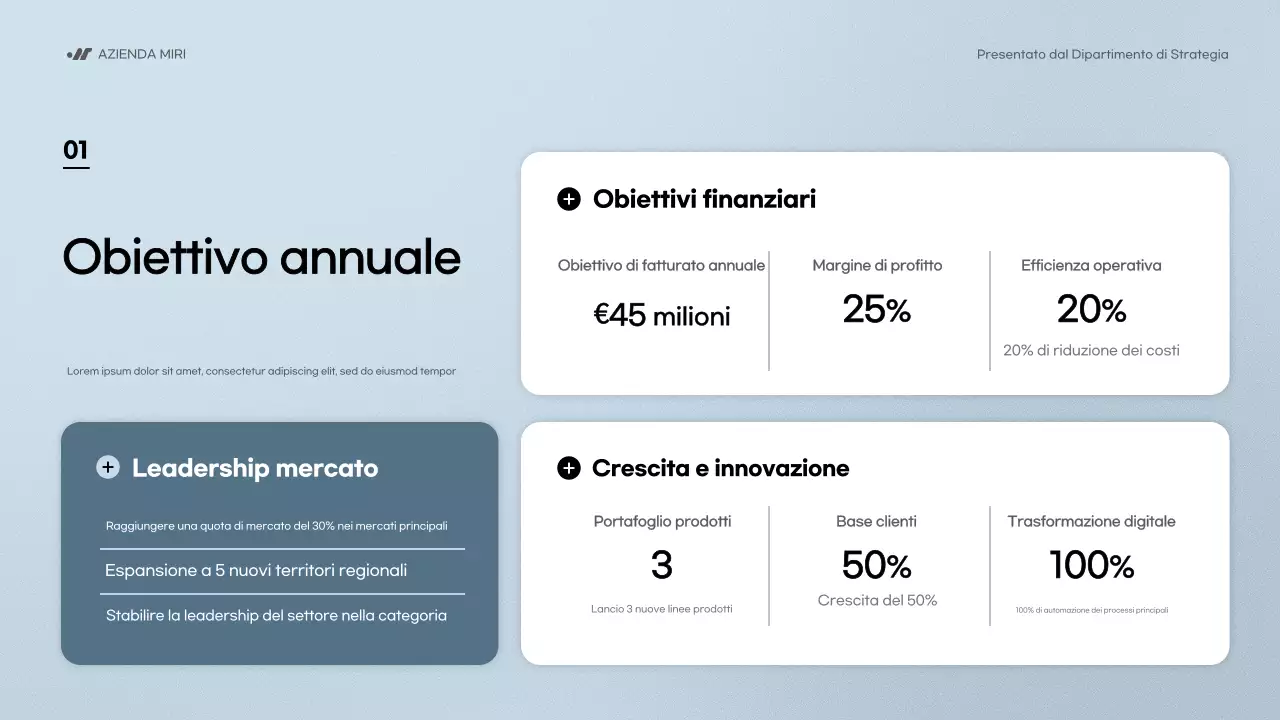 relazione aziendale moderna blu