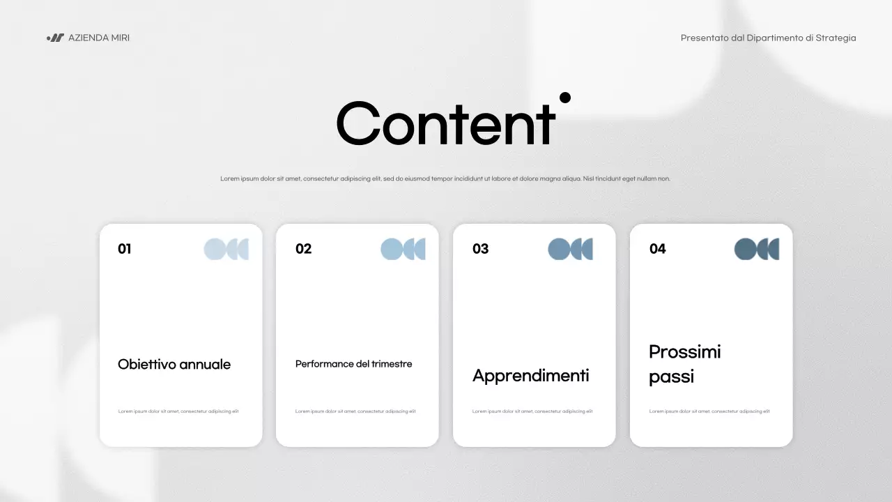 relazione aziendale moderna blu