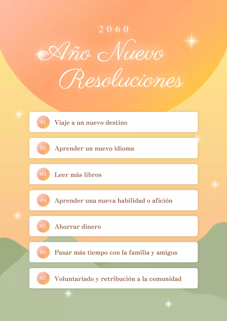 planificador de propósitos naranja elegante