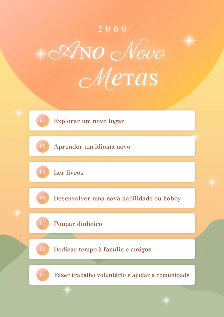 planeador de resoluções elegante laranja