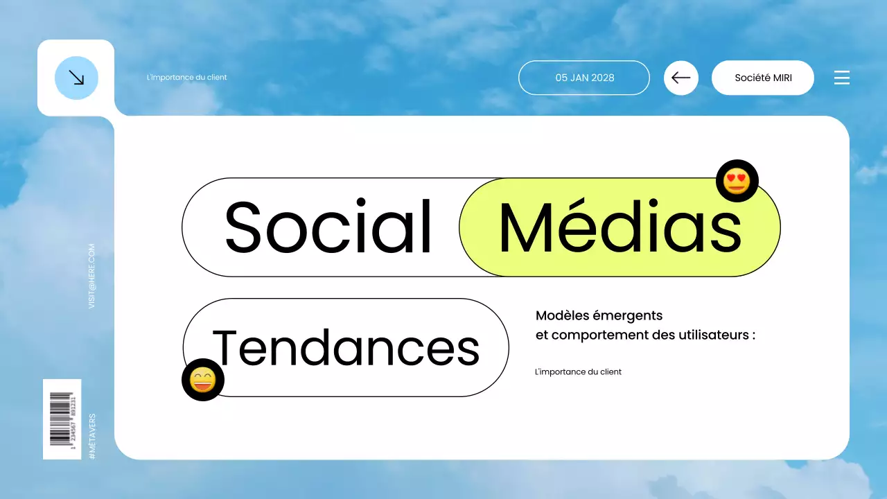 rapport sur les tendances des médias sociaux blue modern