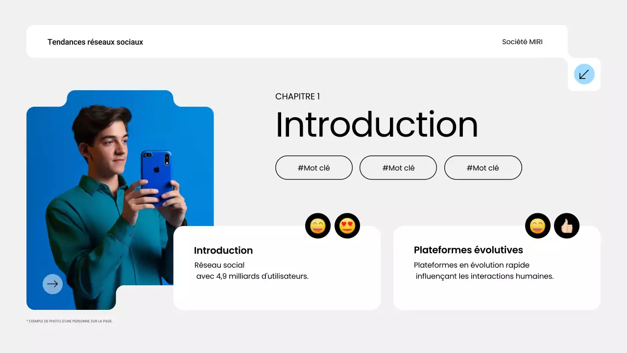 rapport sur les tendances des médias sociaux blue modern