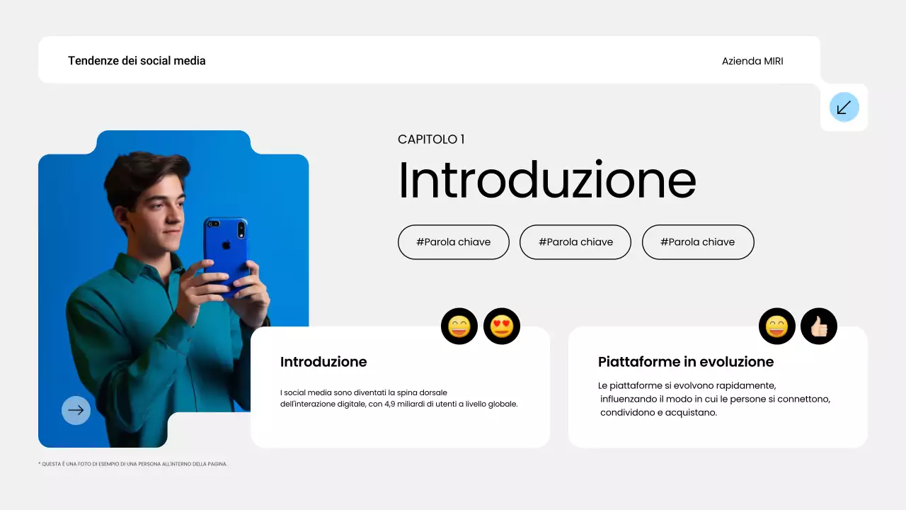 rapporto sulle tendenze dei social media blu moderni