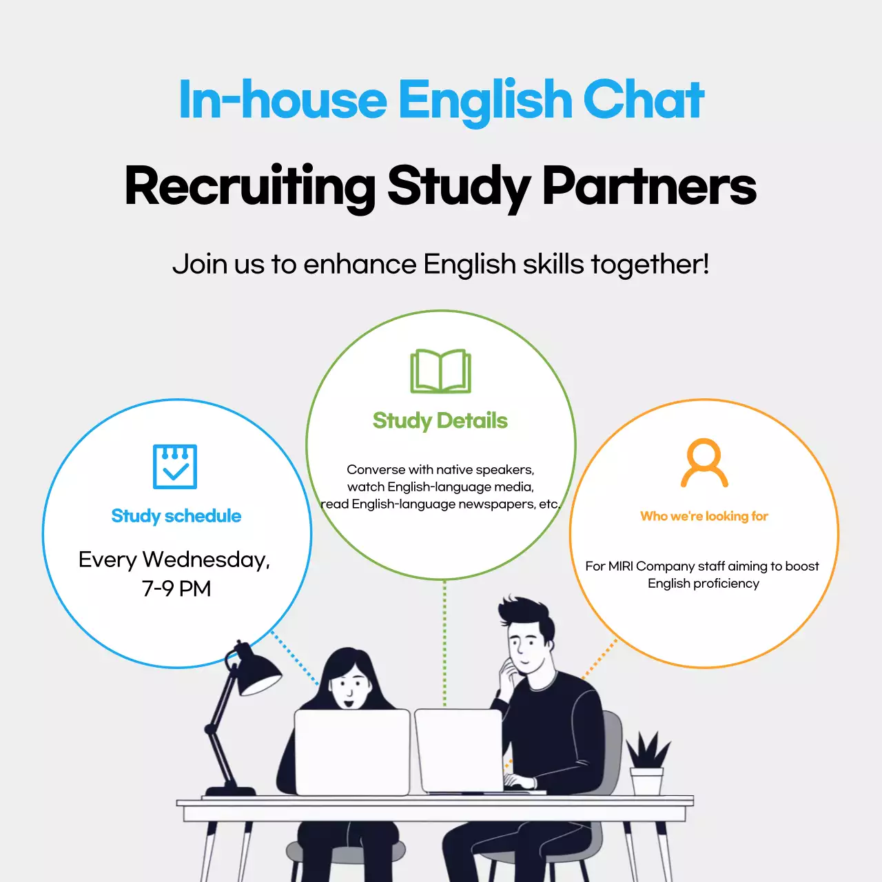 Bài đăng trên mạng xã hội tuyển dụng nghiên cứu hiện đại màu xanh