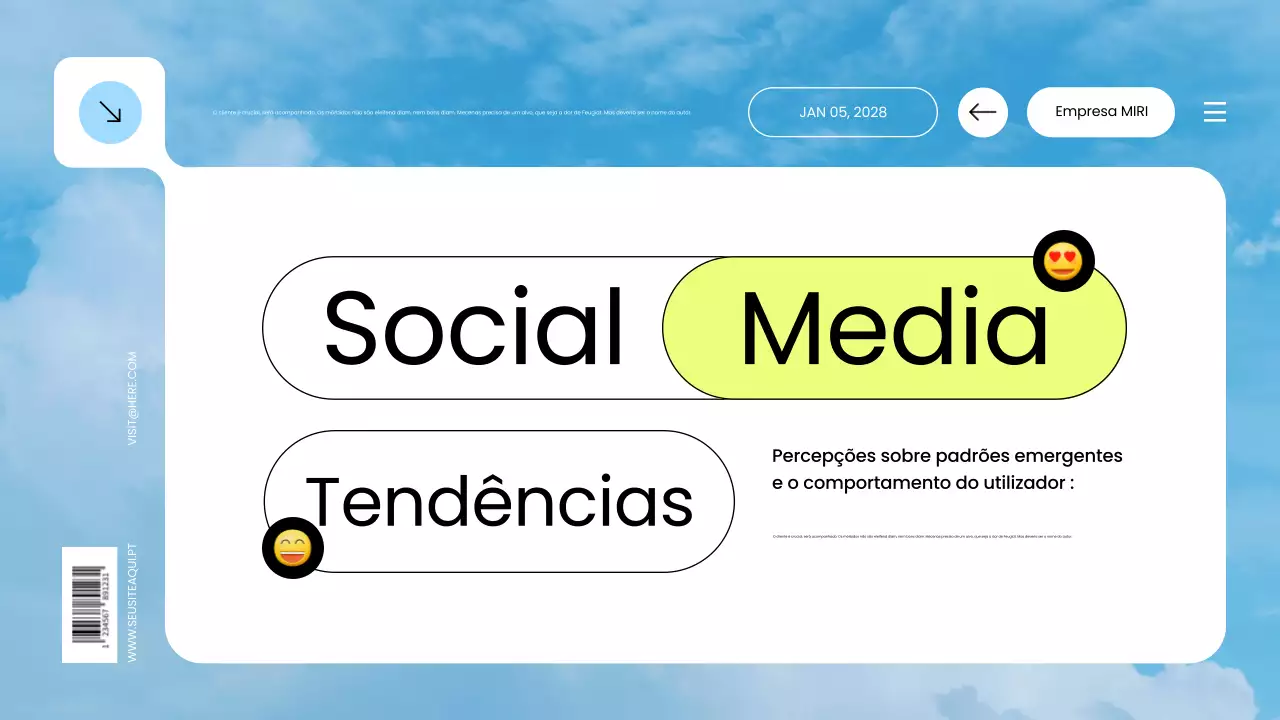 relatório de tendências das redes sociais blue modern