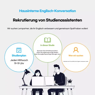 Black Neat English Conversation Rekrutierung