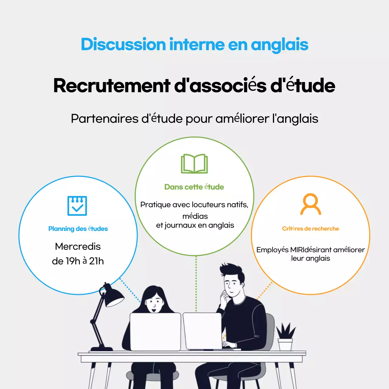 Recrutement pour la conversation en anglais de Black Neat