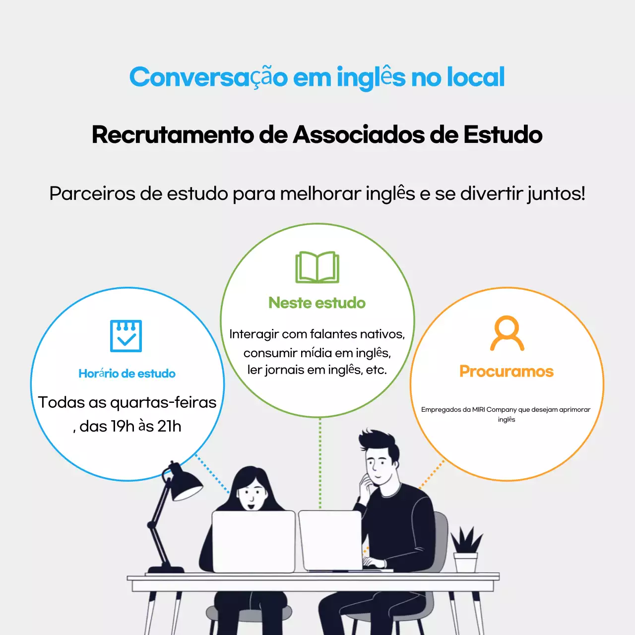 Recrutamento de conversação em inglês Black Neat