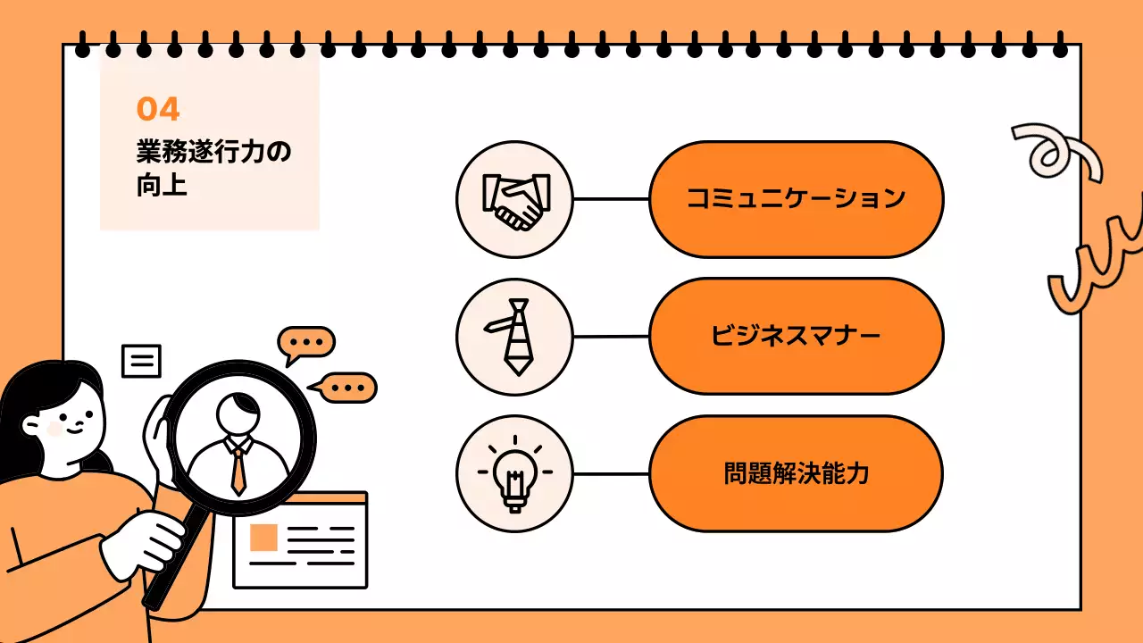オレンジ シンプル 研修 プレゼンテーション