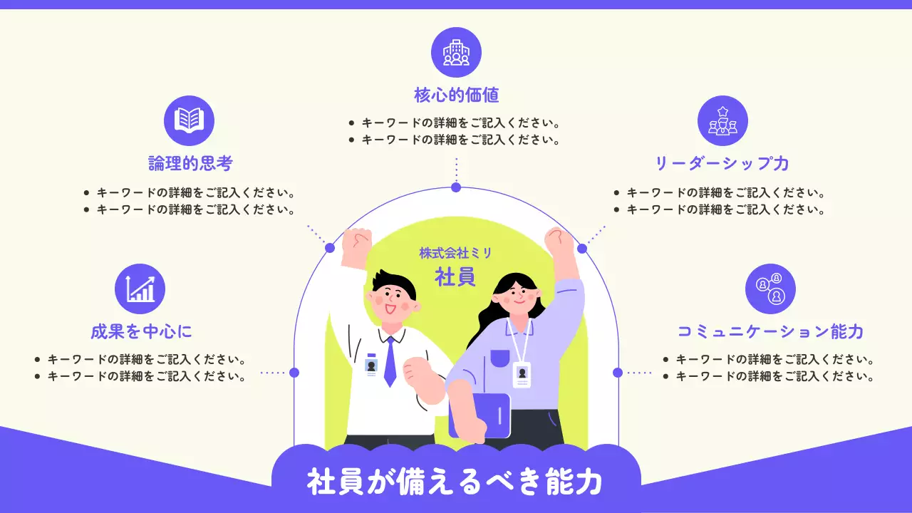 紫 かわいい 研修 マニュアル プレゼンテーション