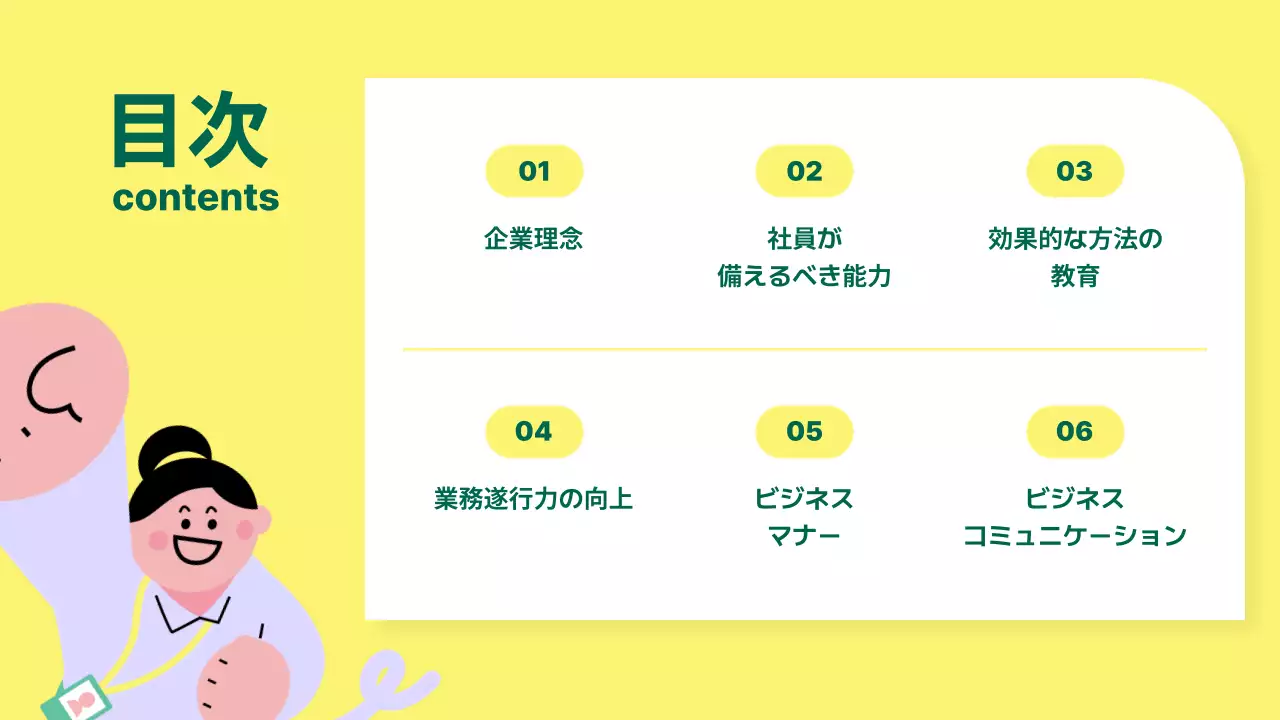 黄色 シンプル 研修 プレゼンテーション