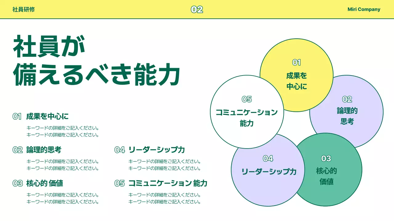 黄色 シンプル 研修 プレゼンテーション