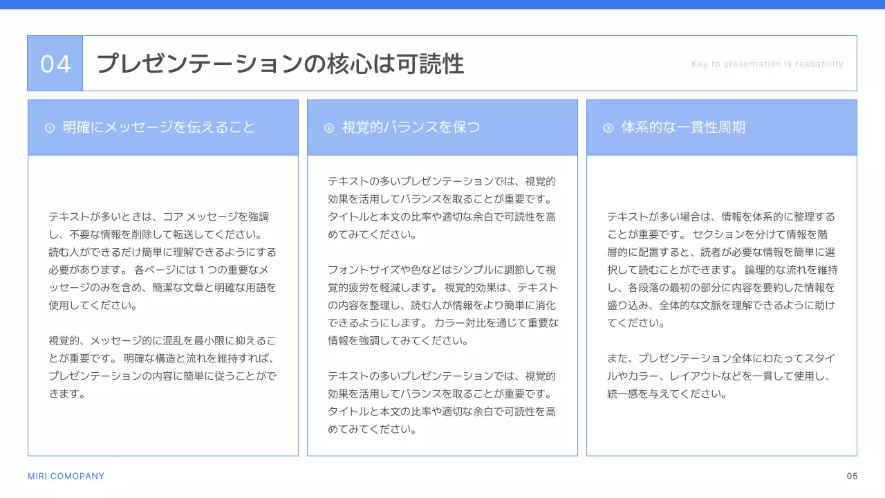 青 シンプル ビジネス プレゼンテーション