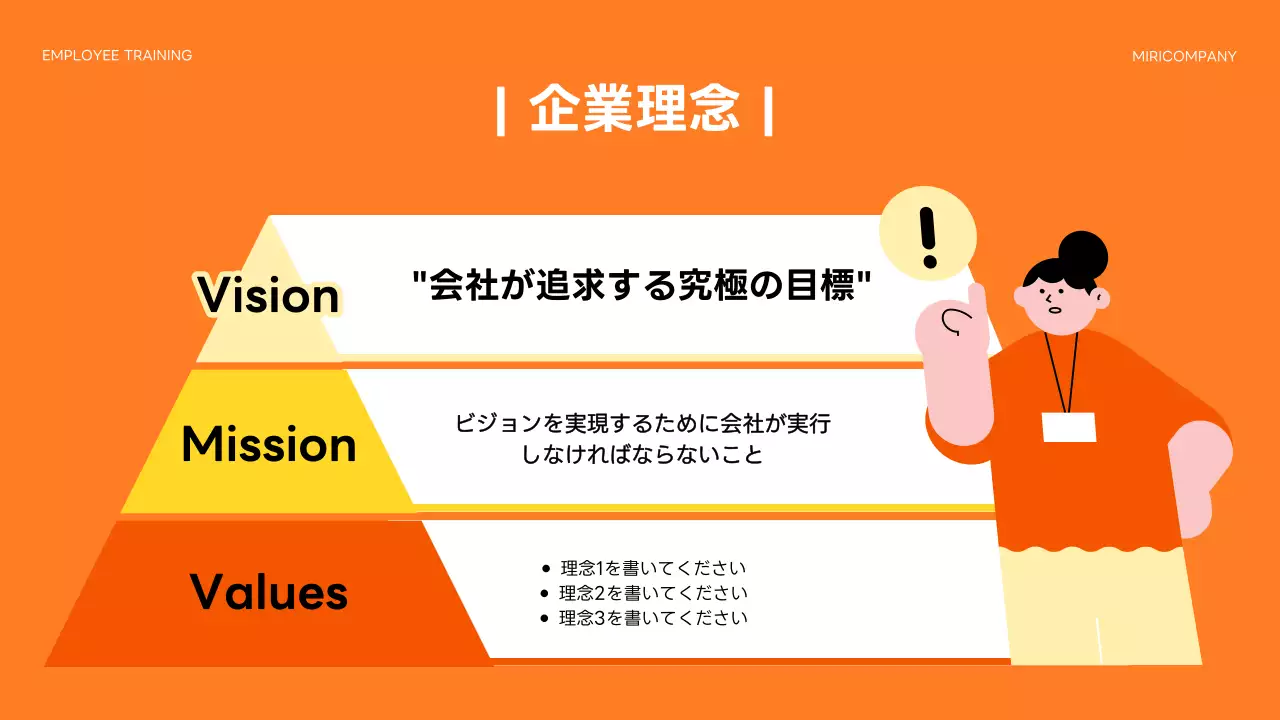 オレンジ シンプル 研修 資料 プレゼンテーション