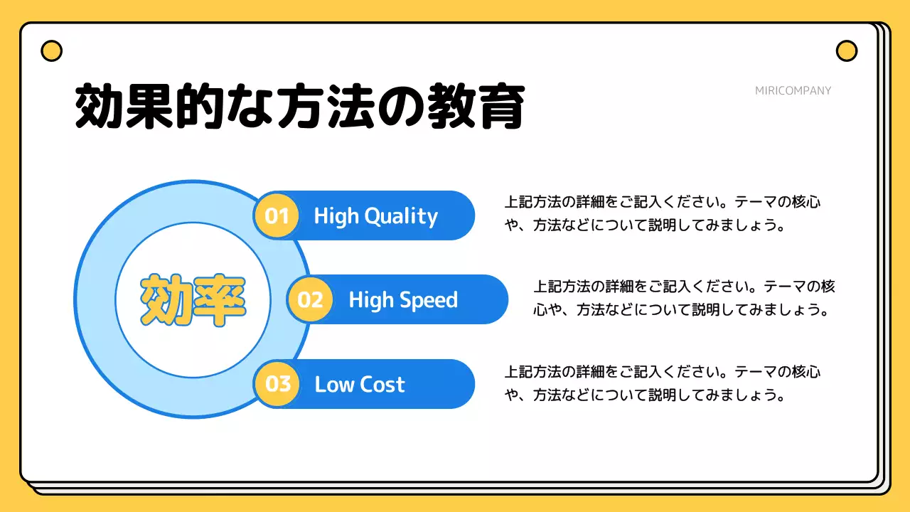 黄色 シンプル 研修 資料 プレゼンテーション