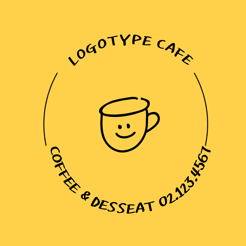 노란색 일러스트 귀여운 카페 홍보