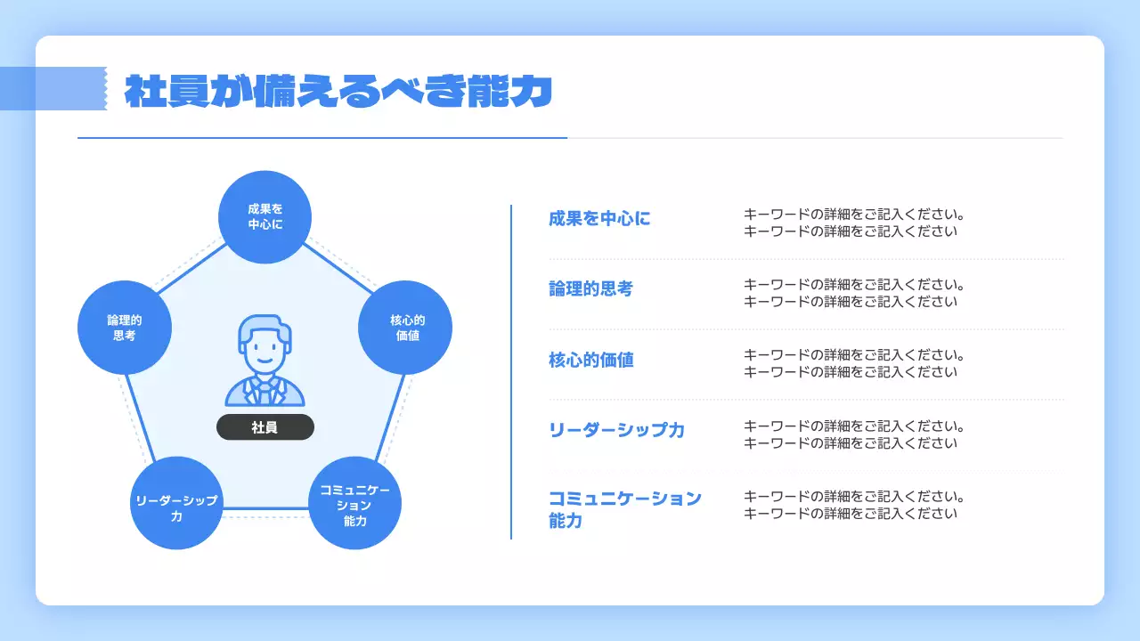 青 シンプル 研修 資料 プレゼンテーション
