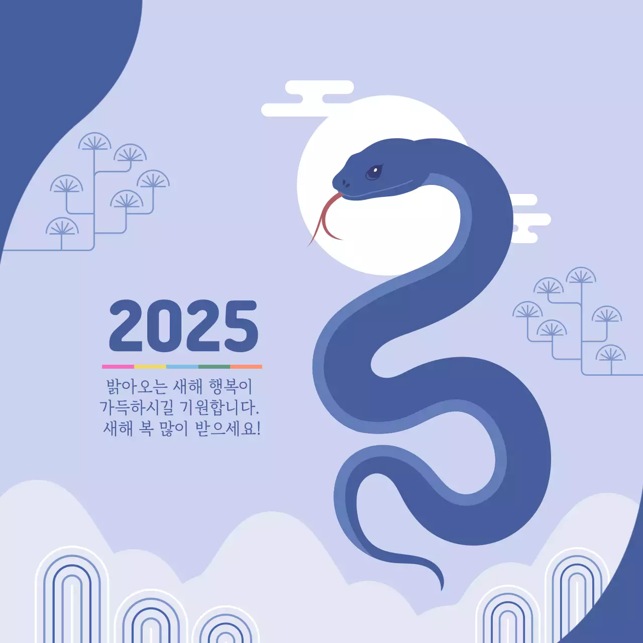 청색 청뱀 2025 을사년 일출 새해인사