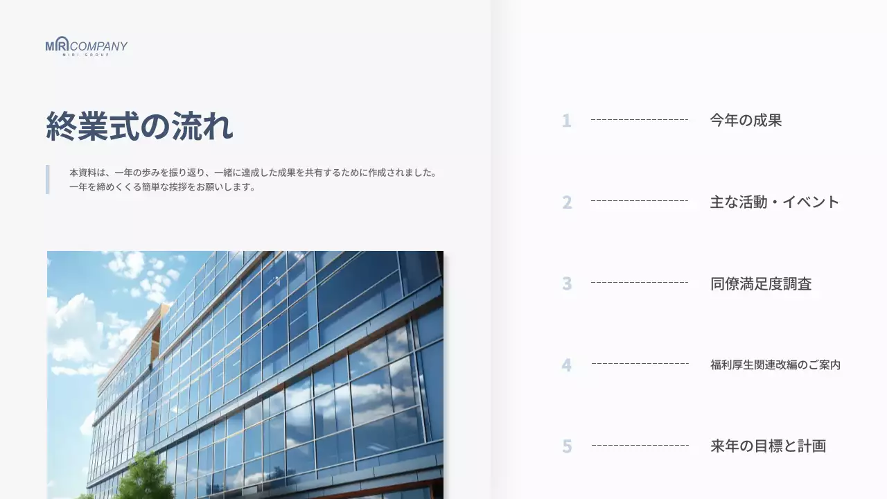 青 モダン ビジネス プレゼンテーション