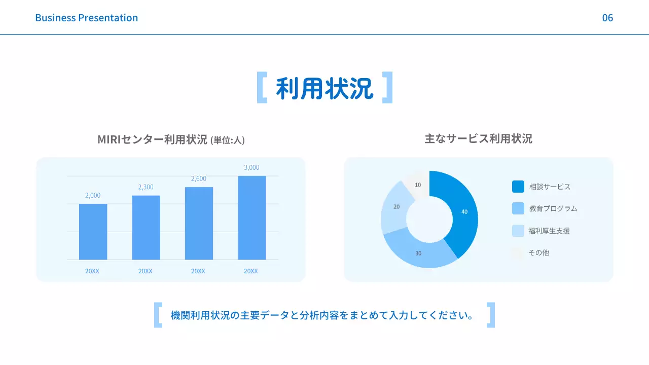 青 シンプル ビジネス 企画書 プレゼンテーション