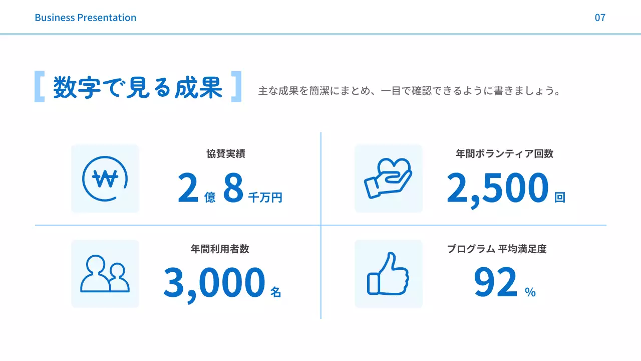 青 シンプル ビジネス 企画書 プレゼンテーション