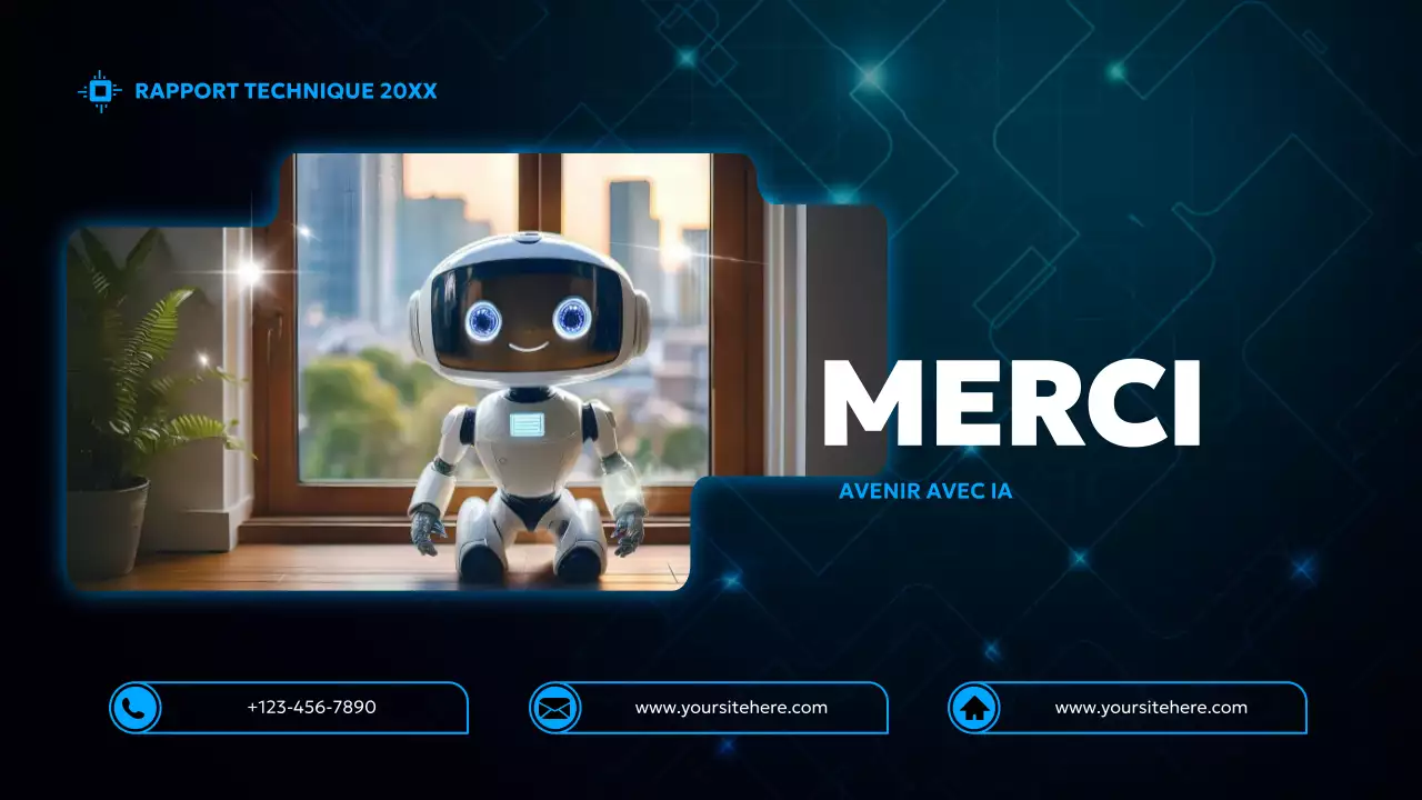 rapport futuriste bleu sur l'IA