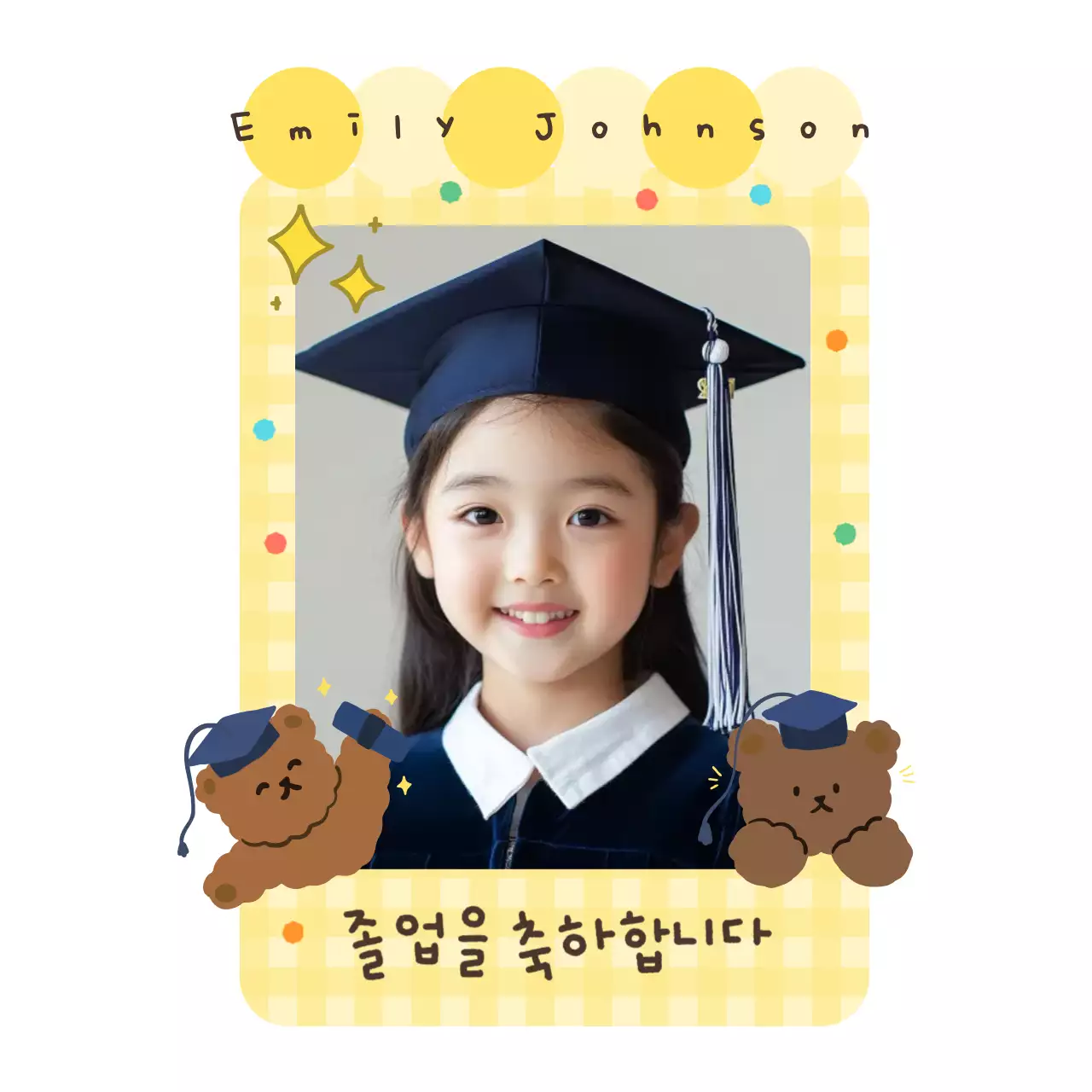 lễ hội tốt nghiệp màu vàng dễ thương