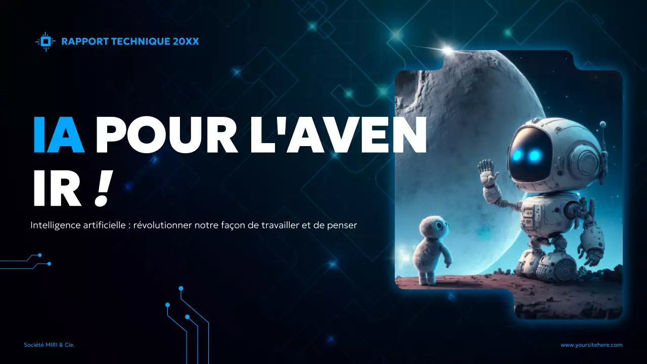 rapport futuriste bleu sur l'IA