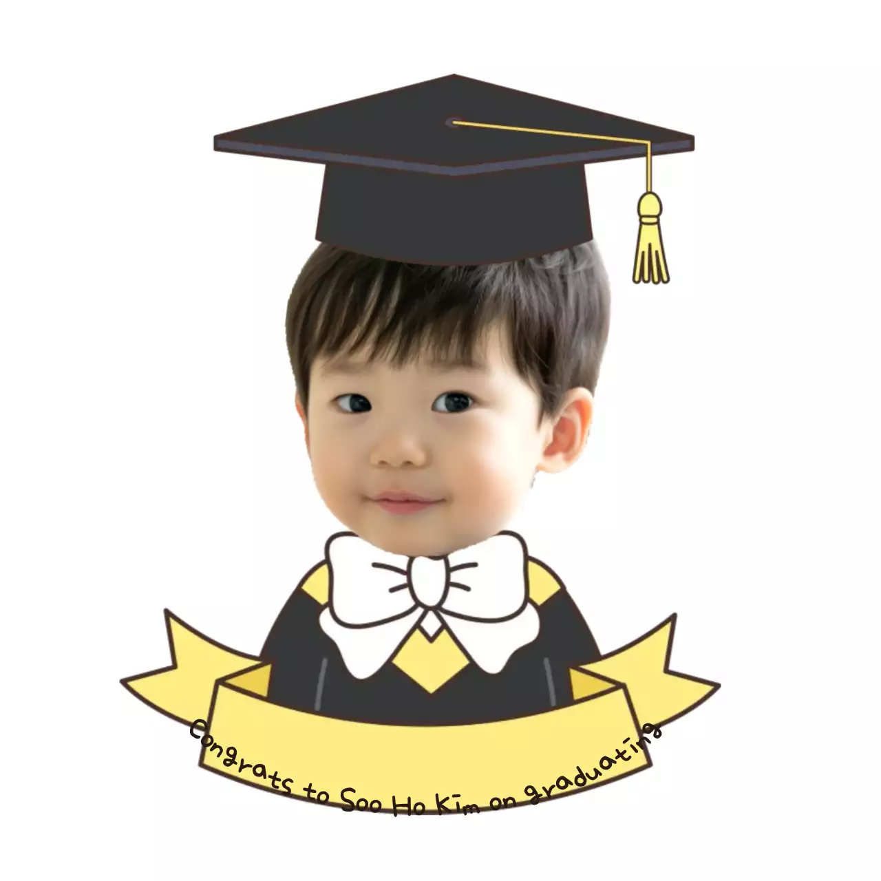 chúc mừng tốt nghiệp màu vàng dễ thương