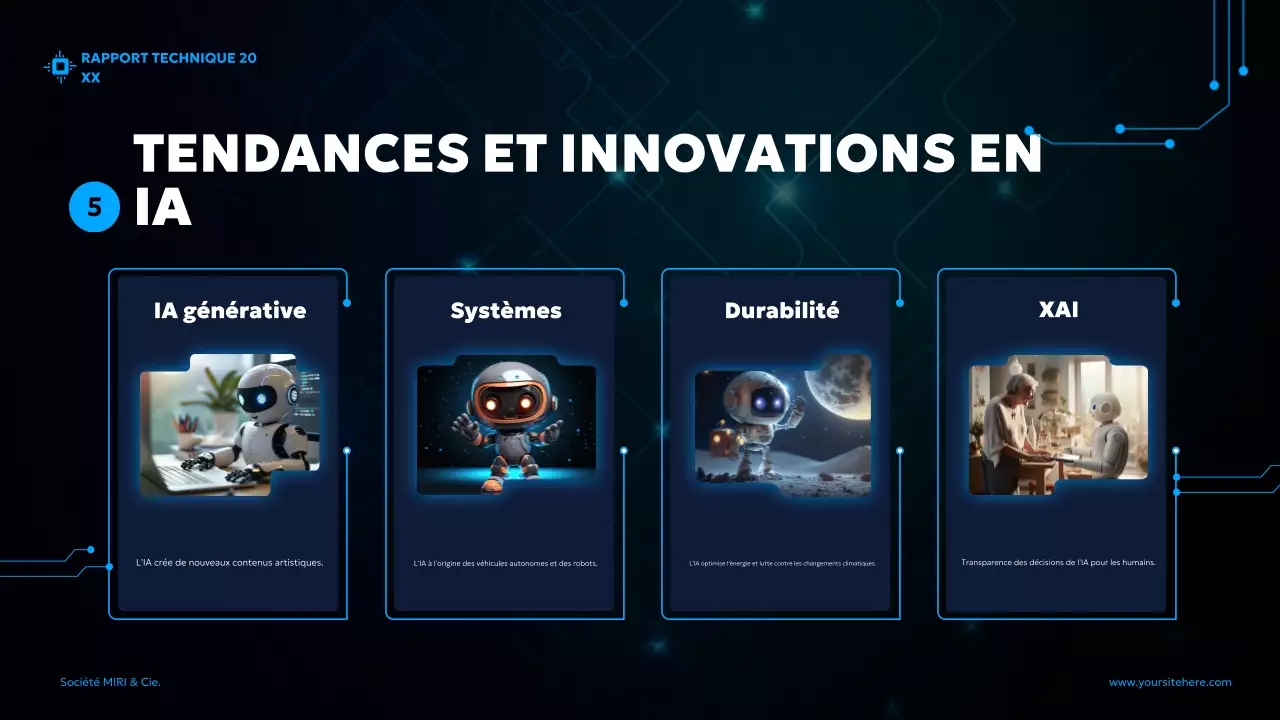 rapport futuriste bleu sur l'IA