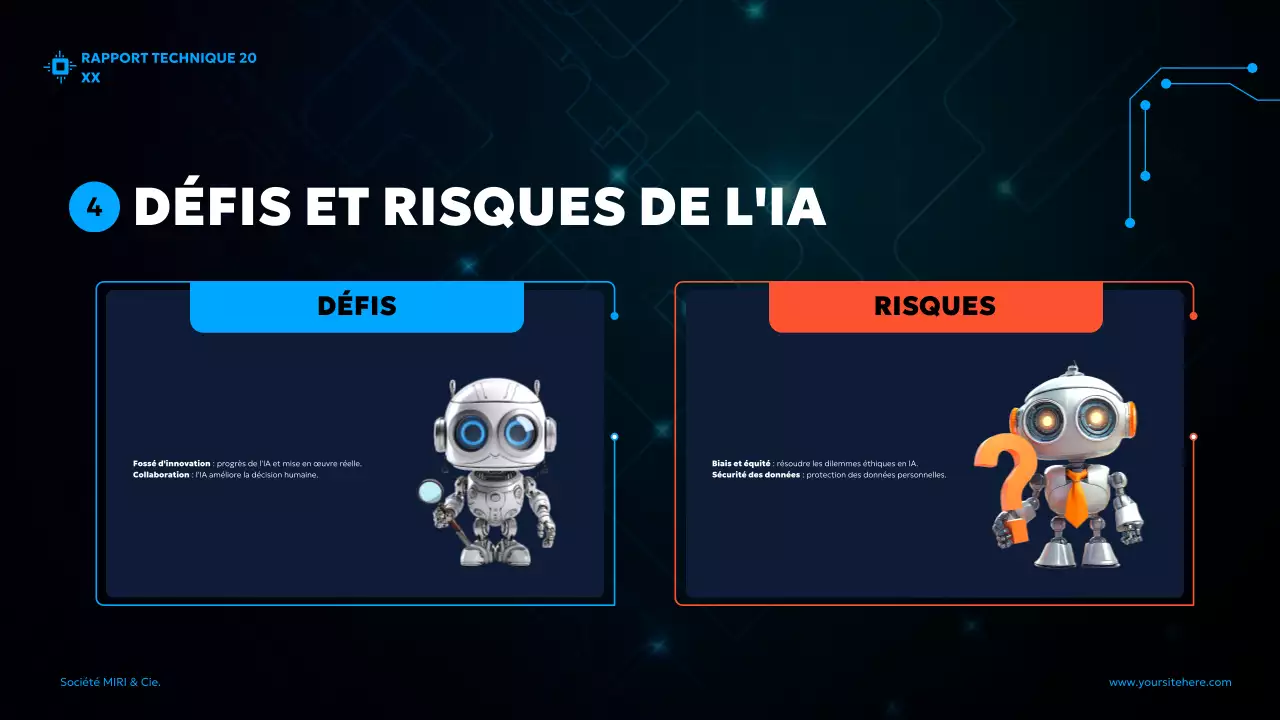 rapport futuriste bleu sur l'IA