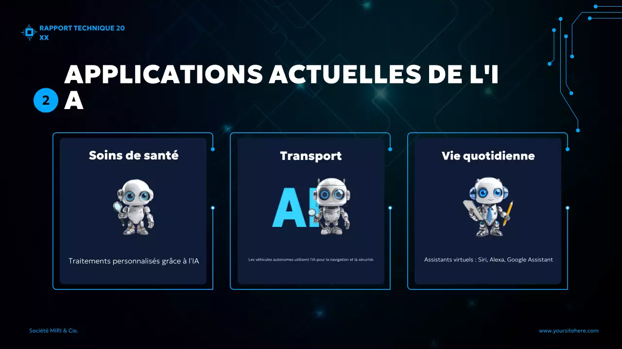 rapport futuriste bleu sur l'IA