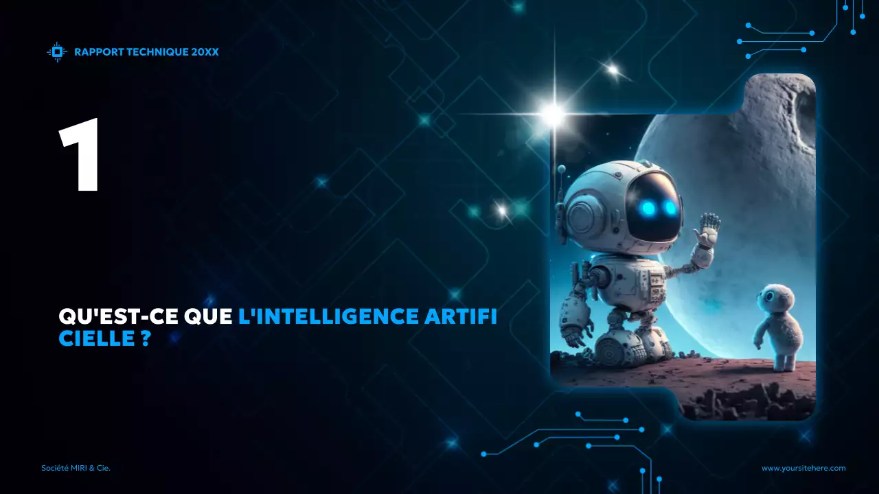 rapport futuriste bleu sur l'IA