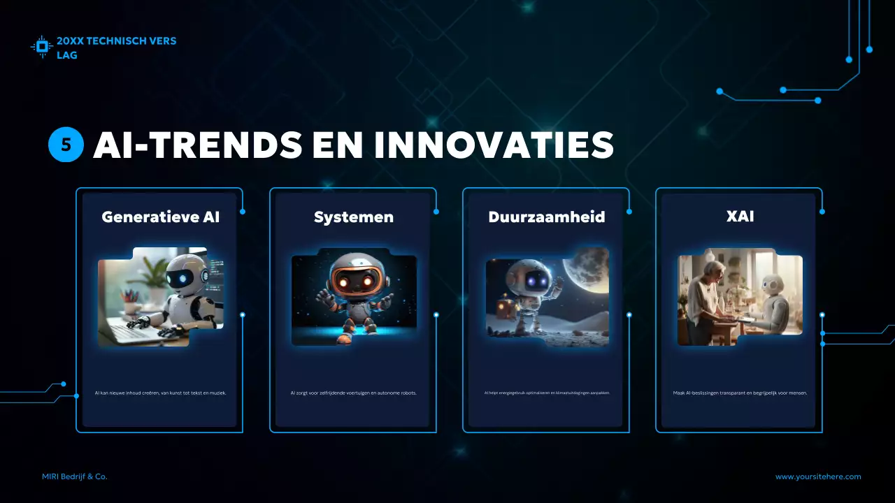 blauw futuristisch AI-rapport document