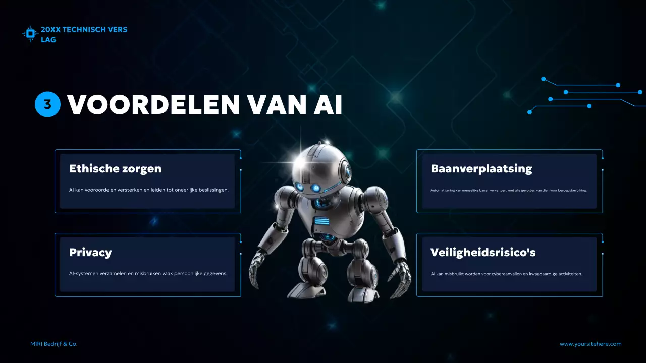 blauw futuristisch AI-rapport document