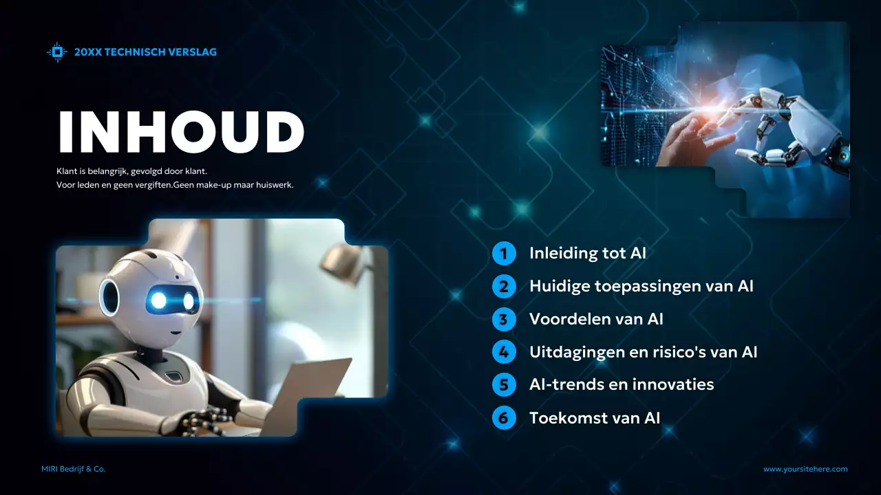 blauw futuristisch AI-rapport document