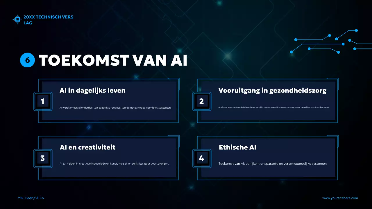 blauw futuristisch AI-rapport document