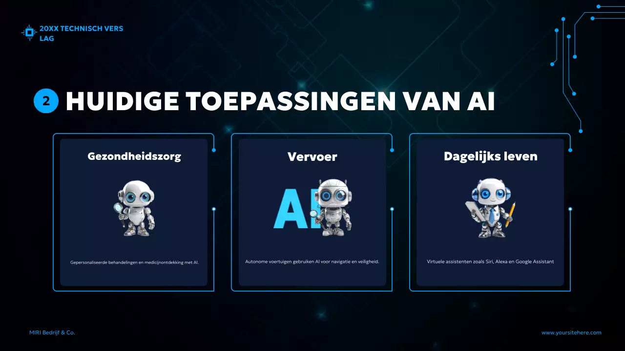 blauw futuristisch AI-rapport document