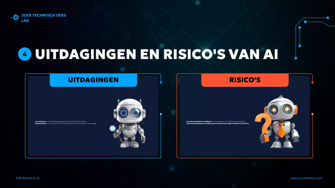 blauw futuristisch AI-rapport document