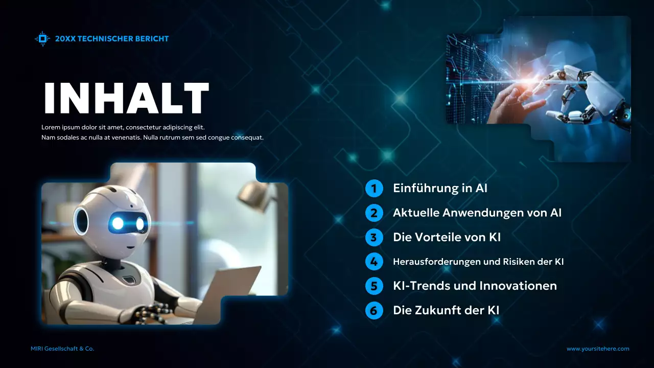 blue futuristic AI report Dokument