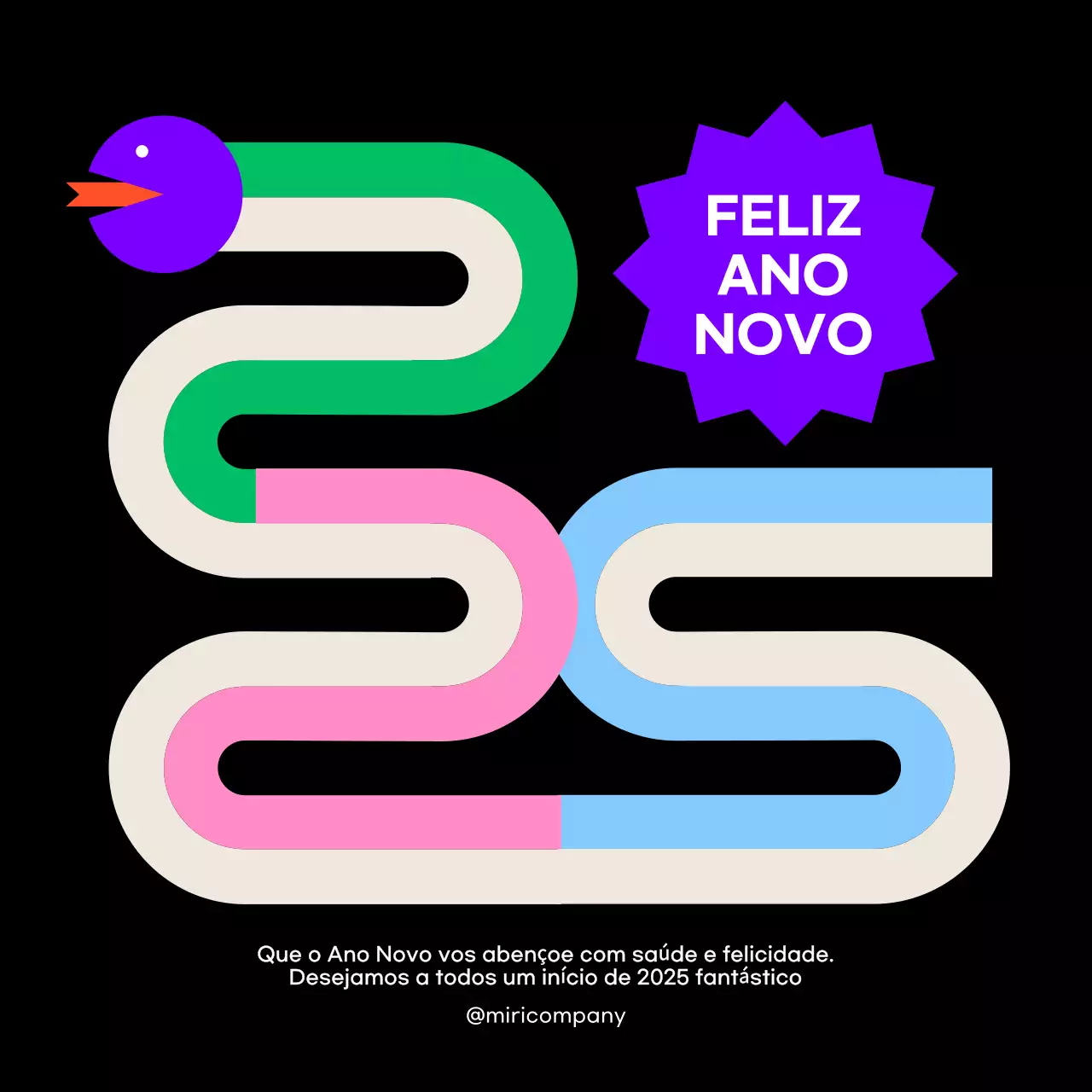 Cartão de felicitações de Ano Novo Black Pop