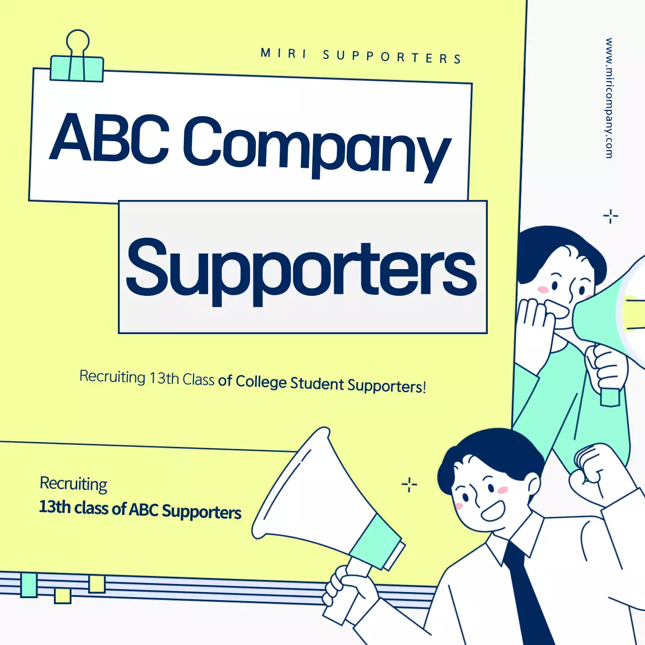 Carrossel de Instagram de Anúncio de Recrutamento Moderno Amarelo