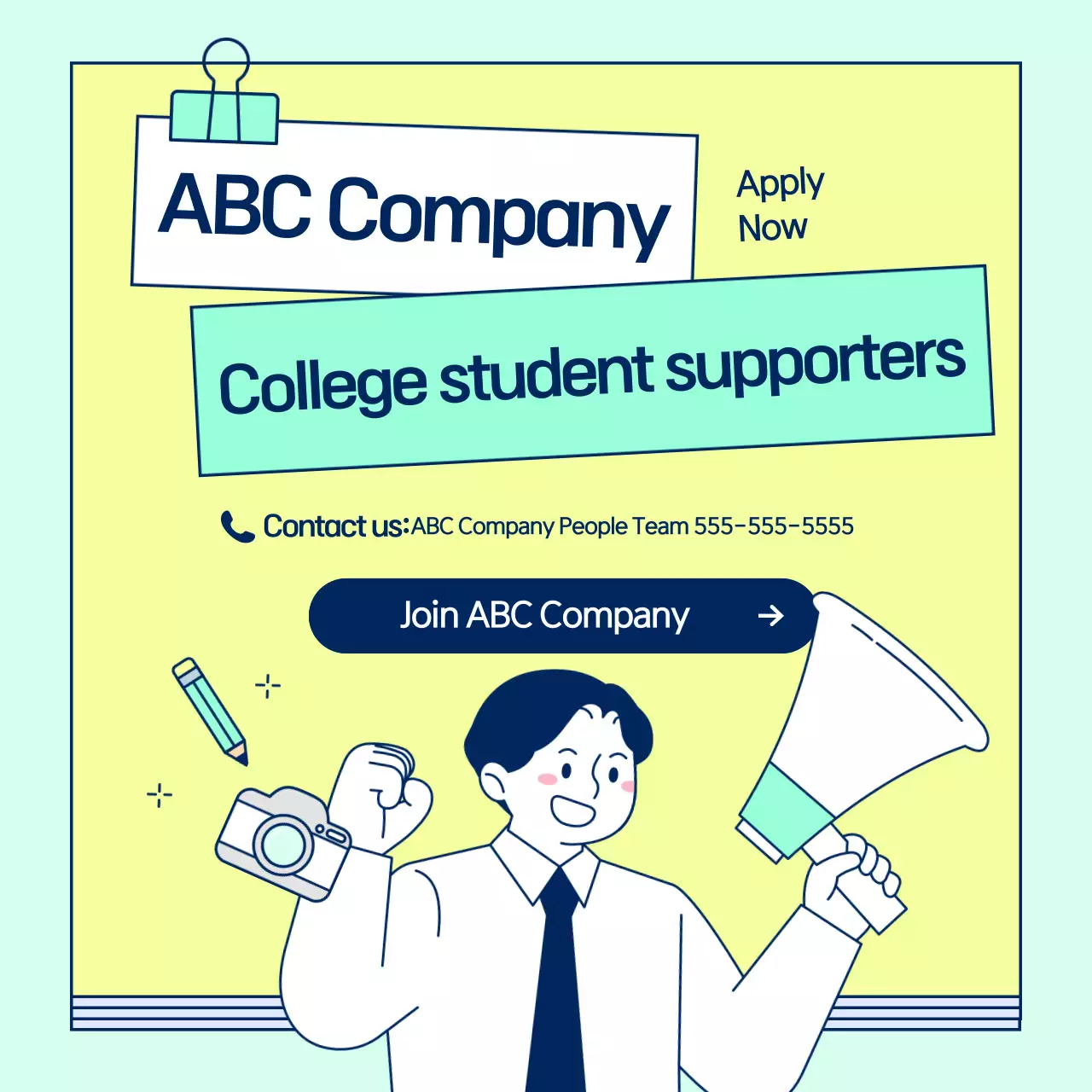 Carrossel de Instagram de Anúncio de Recrutamento Moderno Amarelo