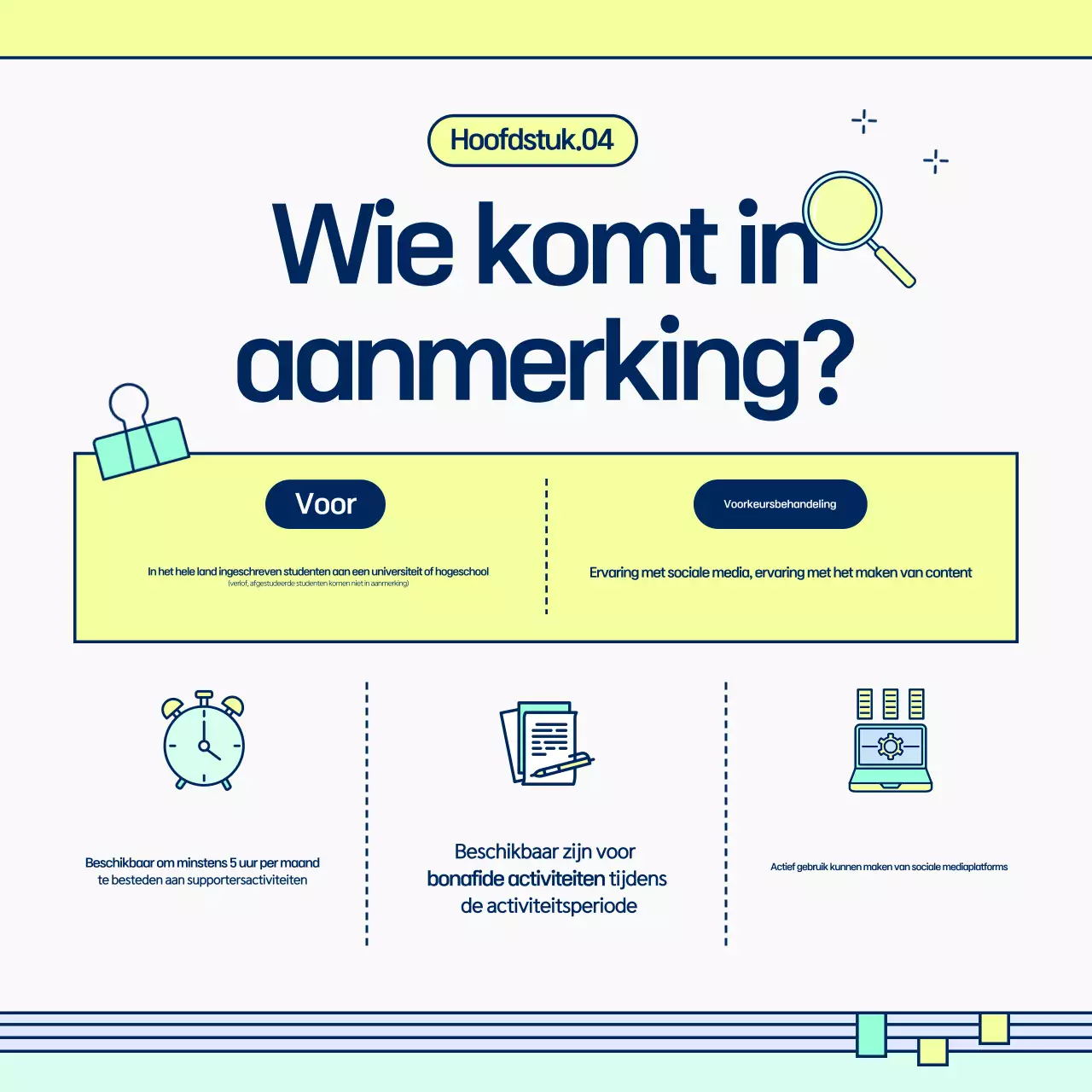 Werf supporters met een leuk kleurenschema in chartreuse en mint