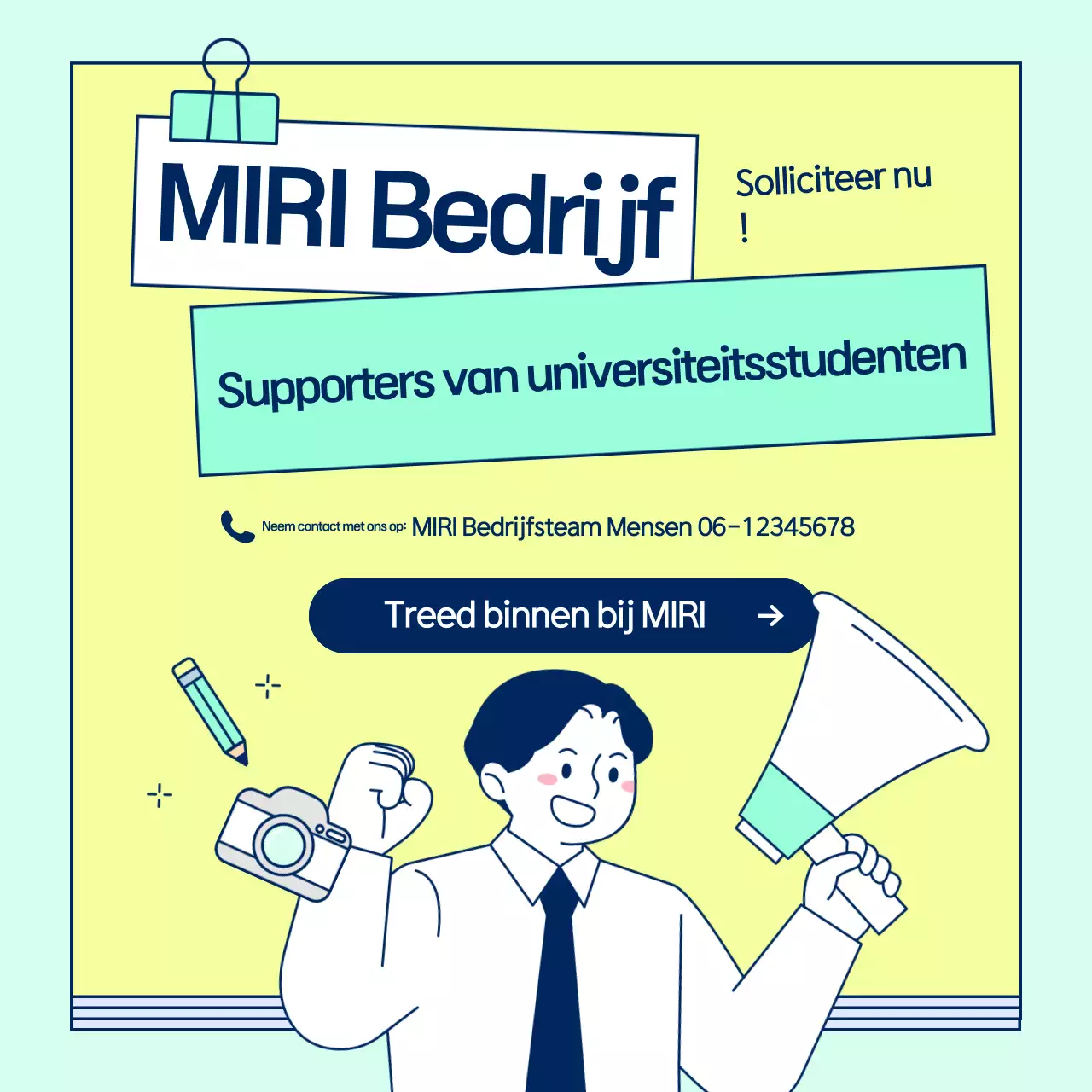 Werf supporters met een leuk kleurenschema in chartreuse en mint