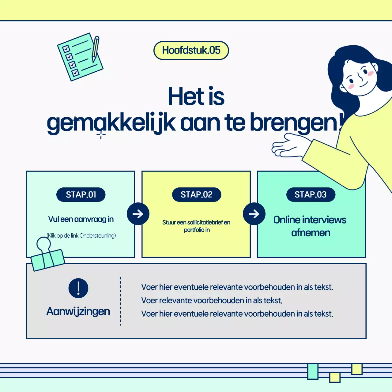 Werf supporters met een leuk kleurenschema in chartreuse en mint