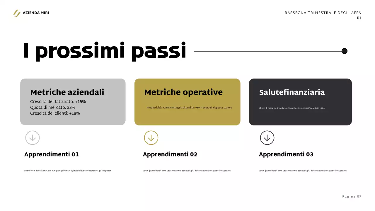 relazione aziendale grigia e moderna