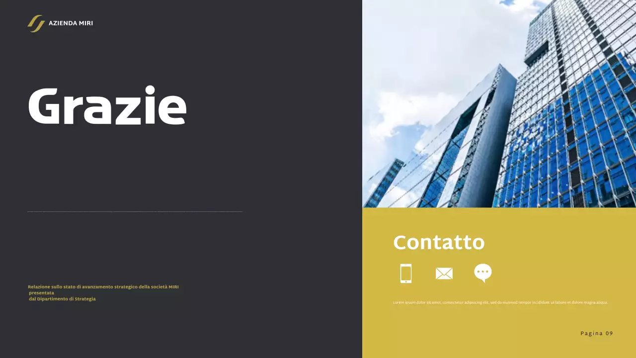 relazione aziendale grigia e moderna