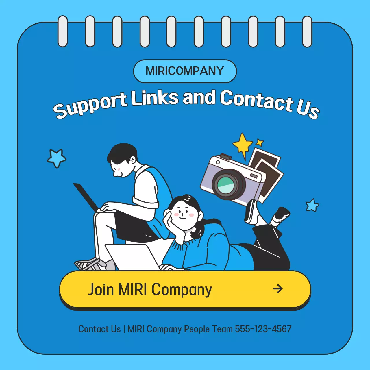 Iklan Lowongan Kerja Minimal Biru di Instagram Carousel