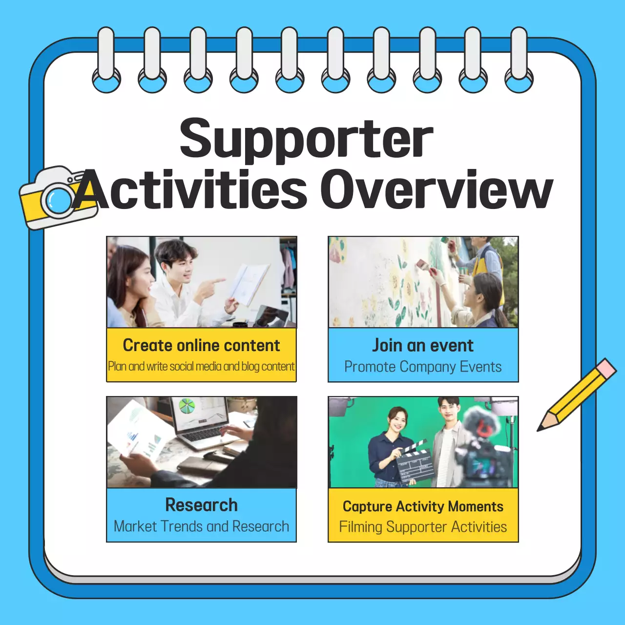 Iklan Lowongan Kerja Minimal Biru di Instagram Carousel